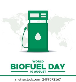 World Biofuel Day, Biofuel Day stock illustration, editable able teamplate. eps file. World Biofuel Day held on 10 august.