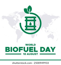 World Biofuel Day, Biofuel Day stock illustration, editable able teamplate. eps file. World Biofuel Day held on 10 august.