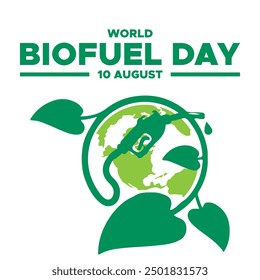 World Biofuel Day, Biofuel Day stock illustration, editable able teamplate. eps file. World Biofuel Day held on 10 august.