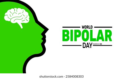 World bipolar day celebrated in March. This holiday-themed design is perfect for backgrounds, banners, greeting cards, posters with text inscription, Classic social media posts. vector