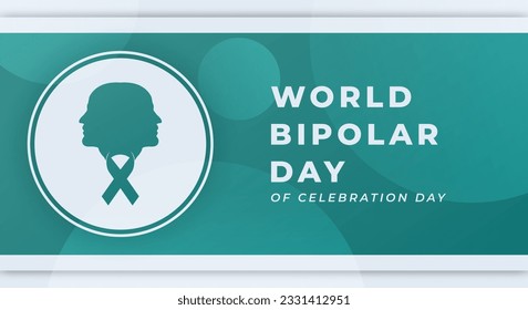 Ilustración de diseño de vectores de celebración del Día Bipolar Mundial para fondo, afiche, cartel, publicidad, tarjeta de saludo