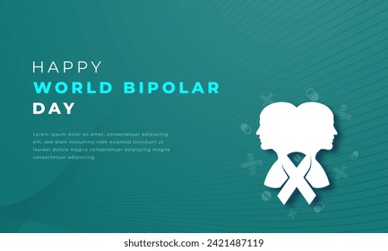 World Bipolar Day Paper cut style Vector Design Illustration for Background, Poster, Banner, Advertising, Greeting Card