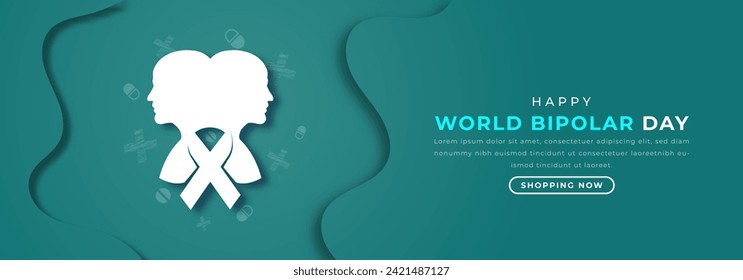 World Bipolar Day Paper cut style Vector Design Illustration for Background, Poster, Banner, Advertising, Greeting Card