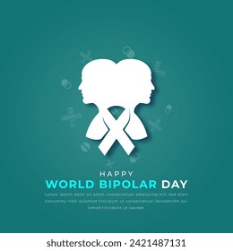 World Bipolar Day Paper cut style Vector Design Illustration for Background, Poster, Banner, Advertising, Greeting Card