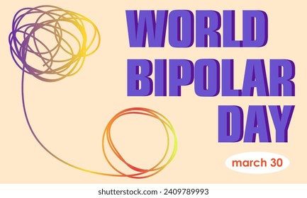 World bipolar day poster. Flat design. flyer design.