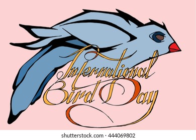 World bird day. Hand drawn vector stock illustration.