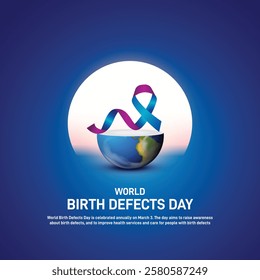 world birth defects day. world birth defects day creative banner, poster, social media post, postcard, background, backdrop, template, greetings card, awareness, web banner, flyer design etc.