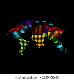 World blank map vector . World digital map template . Worldmap worldwide . black World map . Colorful map of the world . earth digital vector template . sphere dots globe surface