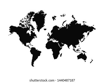 world blank map vector . world map template . world silhouette . black world map . flat earth maps