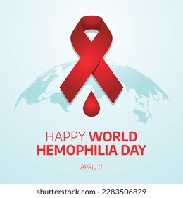 World Bleeding Disorders Awareness Day. world hemophilia day. hemophilia awareness day vector illustration. flat illustration heart and red ribbon.