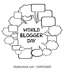 World Blogger Day. June 14 . Happy bloggers day. For banners and posters, cards, brochures, souvenirs, invitations designs. Vector illustration.