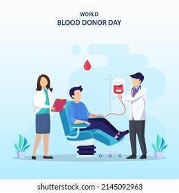 el concepto de día mundial de la sangre como ilustraciones planas vectoriales.