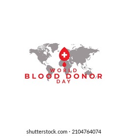 world blood donation day world map background logo icon vector symbol illustration design