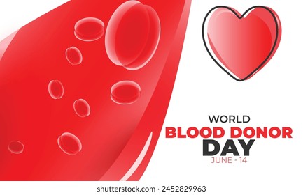 World Blood Donor day. background, banner, card, poster, template. Vector illustration.