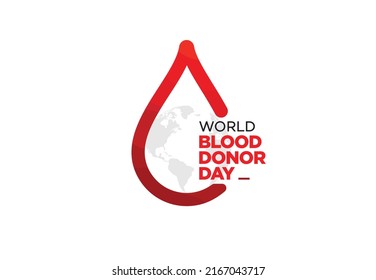 World Blood Donor Day. Donate Blood Concept Illustration Background For World Blood Donor Day. Medical Sign On June 14. Donate Concept With Blood Bag.