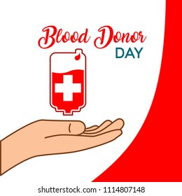 World Blood Donor Day. Vector Illustration of National Blood Donation. Donate Blood Save Life and Be a Hero