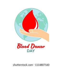World Blood Donor Day. Vector Illustration of National Blood Donation. Donate Blood Save Life and Be a Hero