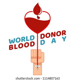 World Blood Donor Day. Vector Illustration of National Blood Donation. Donate Blood Save Life and Be a Hero