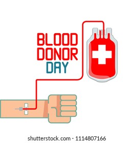 World Blood Donor Day. Vector Illustration of National Blood Donation. Donate Blood Save Life and Be a Hero