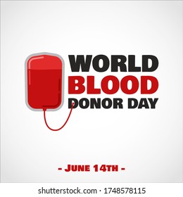 World blood donor day vector, 14 June. Design a blood donor day concept with a blood bag vector