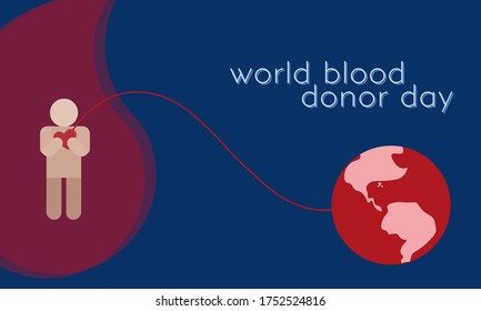 Diseño plano del Vector del Día Mundial del Donante de Sangre, Ilustración
