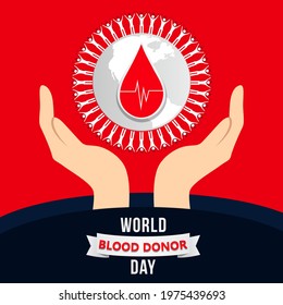 World blood donor day vector illustration design. Creative concept design for donation awareness banner, poster, flyers and backgrounds. 