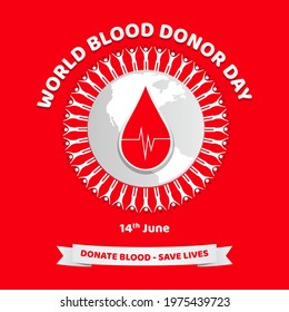 World blood donor day vector illustration design. Creative concept design for donation awareness banner, poster, flyers and backgrounds. 