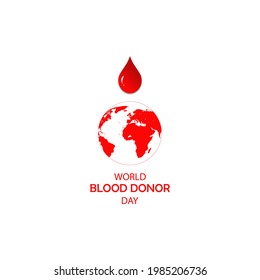 Día Mundial del Donante de Sangre, Ilustración Vectorial.