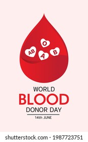 Día Mundial del Donante de Sangre. diseño de ilustración vectorial