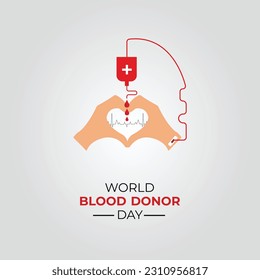 World Blood Donor Day vector illustration.14 June.  Blood donor day banner, poster and card. Blood donation awareness dark poster design. Hemophilia or blood cancer day concept.
