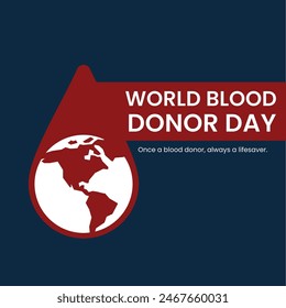 Ilustración vectorial del Día Mundial del Donante de Sangre. 