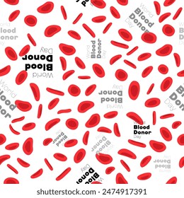 Vektorgrafik zum Weltblutspendertag, Poster, Flyer, Hintergrund. 14. Juni, nahtloses Muster