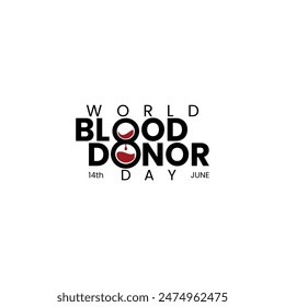 World Blood Donor Day vector illustration. Blood donation awareness poster design. Hemophilia or blood cancer day concept. Hourglass blood concept.