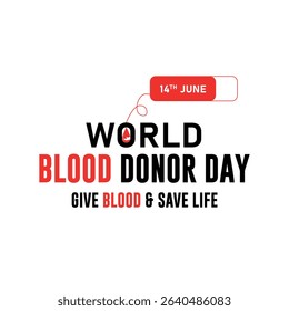 World Blood Donor Day Vector | Give Blood Save Life Illustration Design	