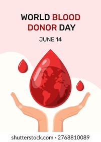 World blood donor day. Vector poster template