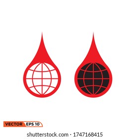 ilustración vectorial de diseño de icono de sangre mundial