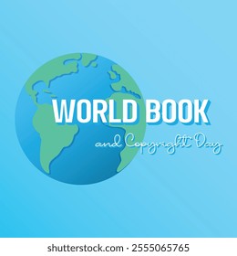 World Book and Copyright Day banner with stuck of books on color background. Vector illustration