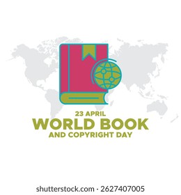 World Book and Copyright Day design, vector illustration, World book and copyright day. International Day of the Book or World Book Days. Promotion of reading, publishing and copyright. April 23.