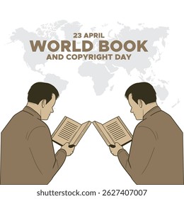 World Book and Copyright Day design, vector illustration, World book and copyright day. International Day of the Book or World Book Days. Promotion of reading, publishing and copyright. April 23.