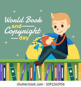 World Book and Copyright Day Illustration