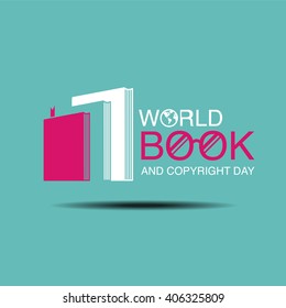 World Book And Copyright Day, Logo , Icon Flat Design, Vector