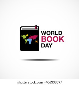 world book and copyright day, logo , icon , flat design, vector,