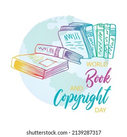 World book and copyright day poster concept. April 23