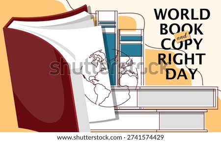 World Book and Copyright Day Poster. Improving reading culture