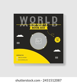 World Book and Copyright Day Social Media Post Design