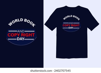 World book and copyright day t shirt design