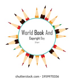 World Book And Copyright Day Vector illustration.