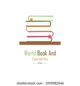 World Book And Copyright Day Vector illustration.