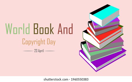 World Book And Copyright Day Vector illustration.