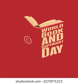 world book and copyright day vector poster, international world book day